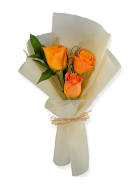 ORANGE ROSE BQT (3 ROSES)