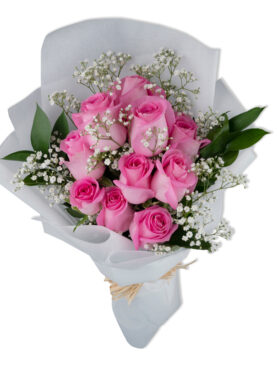 PINK ROSE BQT (10 ROSES)