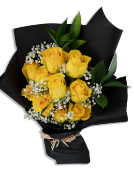 YELLOW BQT (10 ROSES)