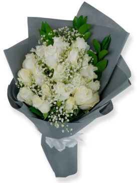 WHITE BQT (20 ROSES)