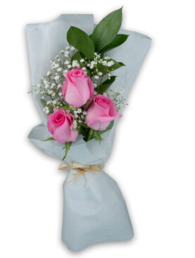 PINK ROSE BQT (3 ROSES)