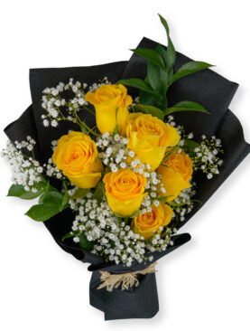 YELLOW BQT (6 ROSES)